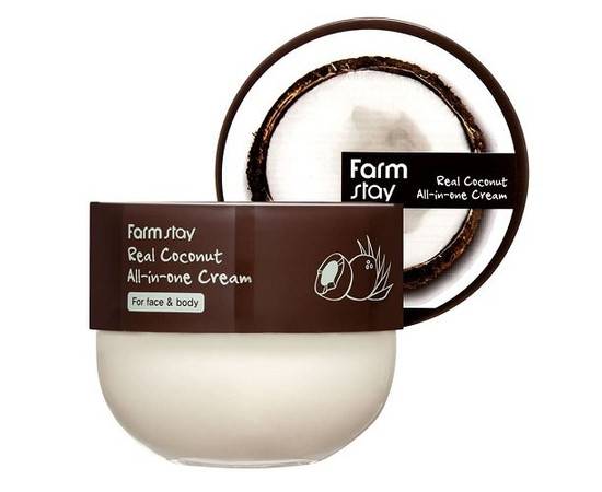 FarmStay Real Coconut All-in-one Cream - Многофункциональный крем с кокосом 300 мл, Объём: 300 мл