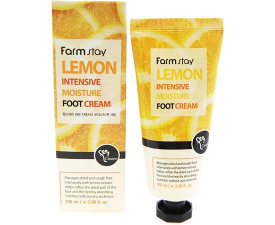 FarmStay Lemon Intensive Moisture Foot Cream - Крем для ног увлажняющий с экстрактом лимона 100 мл, Объём: 100 мл