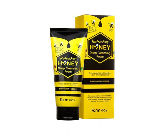 FarmStay Refreshing Honey Deep Cleansing Foam - Пенка глубокого очищения с экстрактом меда 180 мл, Объём: 180 мл