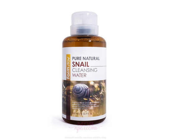 FarmStay Pure Natural Snail Cleansing Water - Очищающая вода с муцином улитки 500 мл, Объём: 500 мл