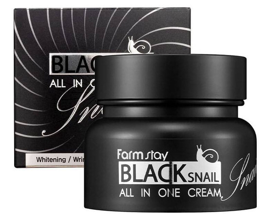 FarmStay Black Snail All in One Cream - Крем для лица с муцином черной улитки 100 мл, Объём: 100 мл