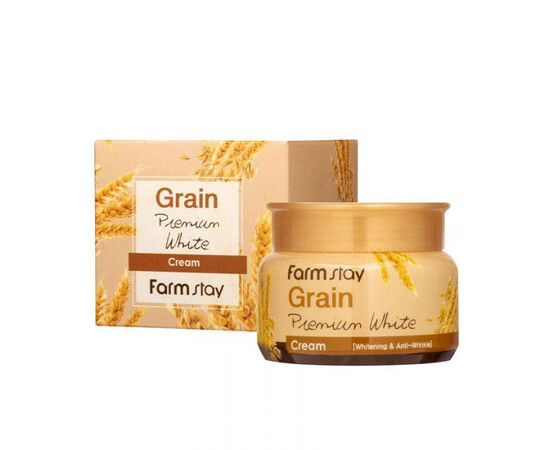 FarmStay Grain Premium White Cream - Осветляющий крем с маслом ростков пшеницы 100 гр, Объём: 100 гр