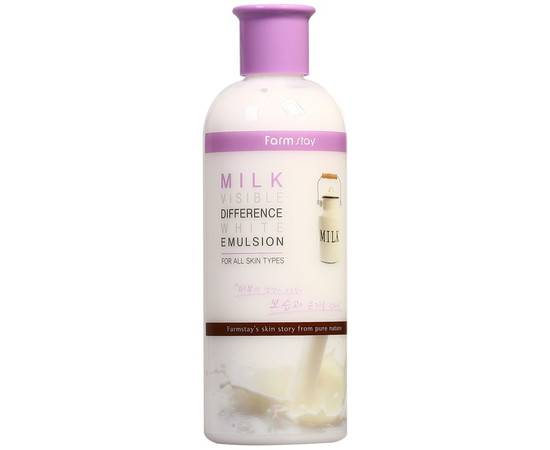 FarmStay Milk Visible Difference White Emulsion - Эмульсия с экстрактом молока выравнивающая тон кожи 350 мл, Объём: 350 мл