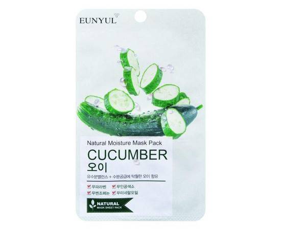 EUNYUL Natural Moisture Mask Pack Cucumber - Маска тканевая с экстрактом огурца 22 мл, Объём: 22 мл