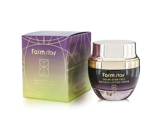 FarmStay Grape Stem Cell Wrinkle Lifting Cream - Крем с лифтинг-эффектом с фитостволовыми клетками винограда 50 мл, Объём: 50 мл