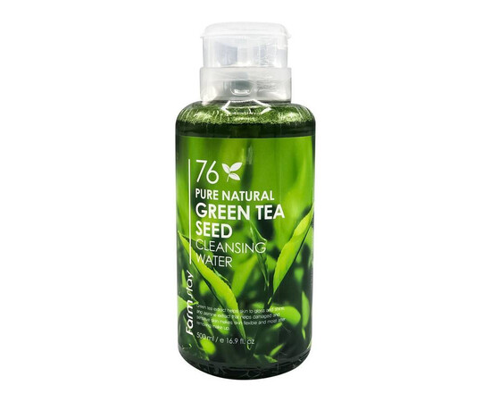 FarmStay 76 Pure Natural Green Tea Seed Cleansing Water - Очищающая вода с экстрактом зеленого чая 500 мл, Объём: 500 мл