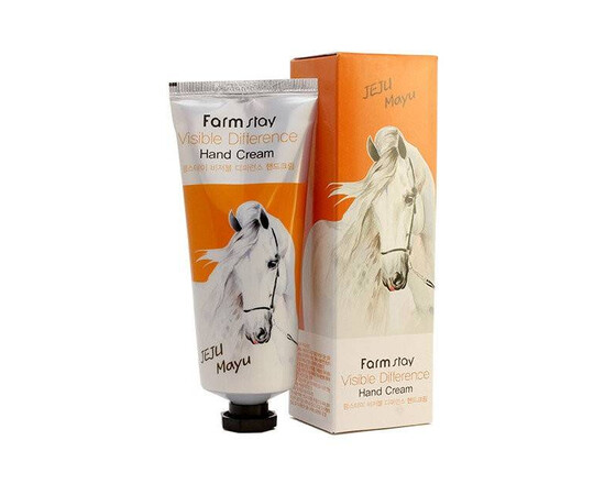 FarmStay Visible Difference Hand Cream Jeju Mayu - Крем для рук с лошадиным маслом 100 мл, Объём: 100 мл