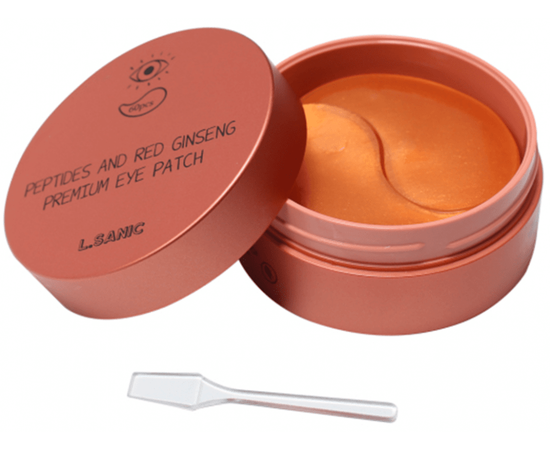 L.SANIC Peptides Аnd Red Ginseng Premium Eye Patch - Гидрогелевые патчи для области вокруг глаз с пептидами и экстрактом красного женьшеня 60 шт, Объём: 60 шт