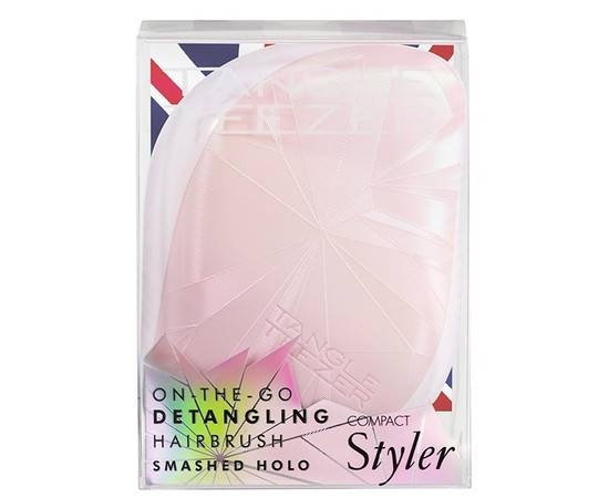 Tangle Teezer Compact Styler Smashed Holo Pink - Компактная расческа для волос розовый/белый, изображение 4