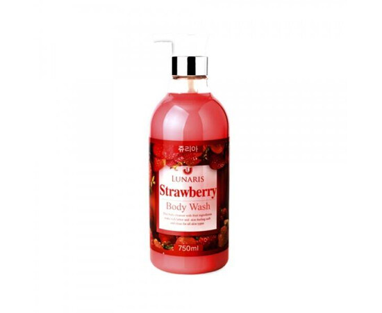 LUNARIS Body Wash Strawberry - Гель для душа с экстрактом клубники 750 мл, Объём: 750 мл
