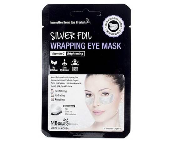 MBeauty Silver Foil Wrapping Eye Mask - Восстанавливающие серебряные фольгированные патчи с витамином С 1 пара, Объём: 1 пара