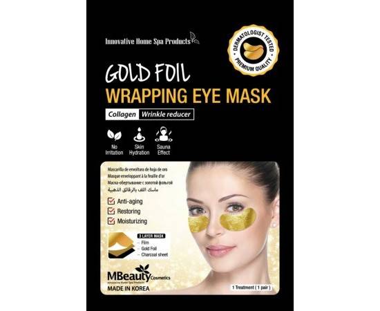 MBeauty Gold Foil Wrapping Eye Mask - Антивозрастные золотые фольгированные патчи с коллагеном 1 пара, Объём: 1 пара