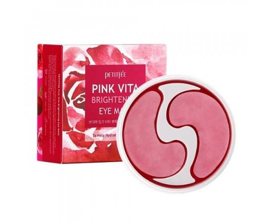 PETITFEE Pink Vita Brightening Eye Mask - Патчи с комплексом витаминов для сияния кожи в области вокруг глаз 70 гр