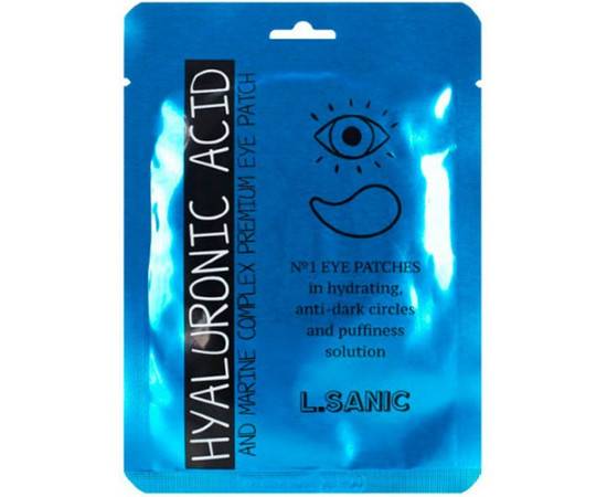 L.SANIC Hyaluronic Acid And Marine Complex Premium Eye Patch (Single) - Гидрогелевые патчи для области вокруг глаз с гиалуроновой кислотой и экстрактом водорослей 2 шт, Объём: 2 шт