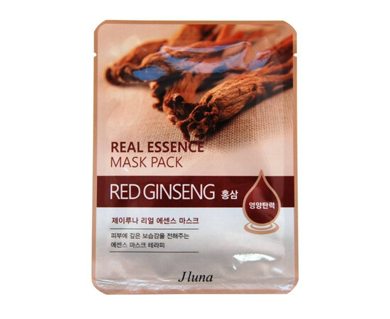 JUNO JLuna Real Essence Mask Pack Red Ginseng - Тканевая маска с красным женьшенем 25 мл, Объём: 25 мл