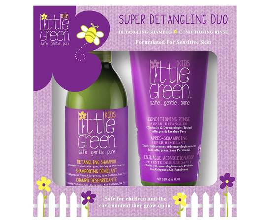 Little Green Super Detangling Duo - Набор для облегчения расчесывания и распутывания волос. Для детей от 12 мес. 2 поз., Набор: 2 поз.