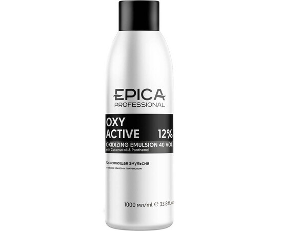 Epica Professional Oxy Active 40 vol - Кремообразная окисляющая эмульсия с маслом кокоса и пантенолом 12% 1000 мл, Объём: 1000 мл