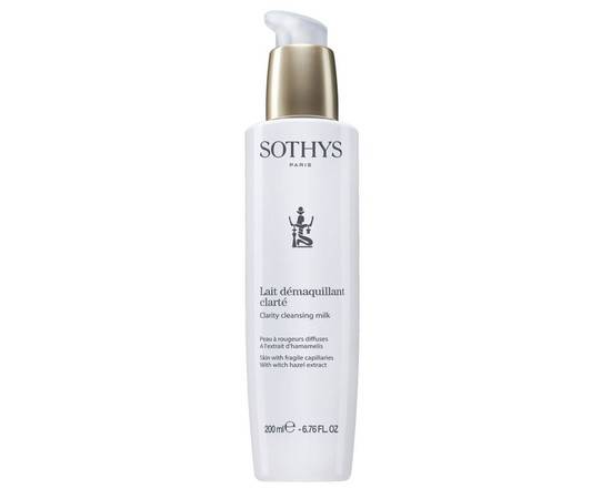 Sothys Clarity Cleansing Milk - Очищающее молочко для кожи с хрупкими капиллярами  с экстрактом гамамелиса 200 мл, Объём: 200 мл
