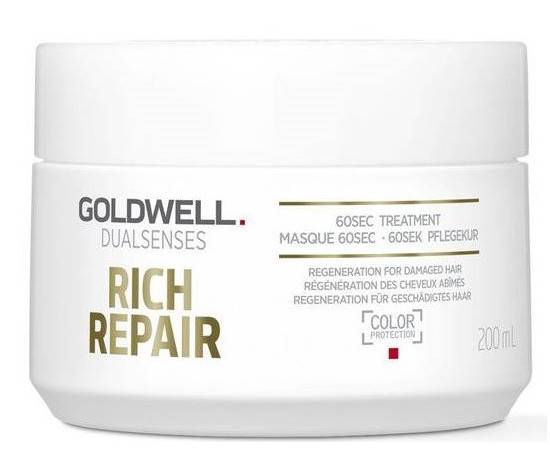 Goldwell Dualsenses Rich Repair 60 Sec. Treatment - Уход за 60 секунд для сухих и поврежденных волос 200 мл, Объём: 200 мл