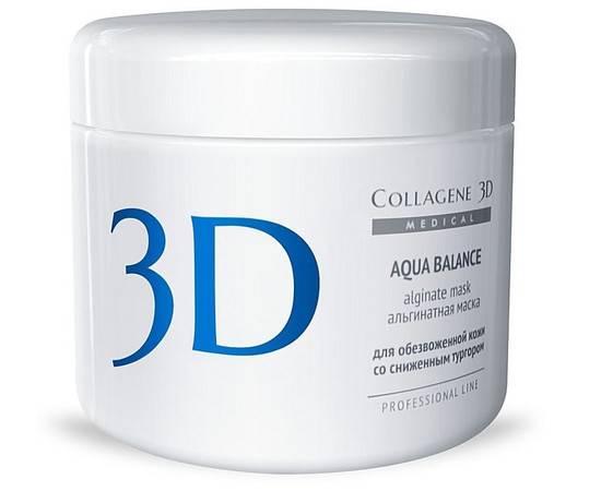 Medical Collagene 3D AQUA BALANCE - Альгинатная маска с гиалуроновой кислотой 200 гр, Объём: 200 гр