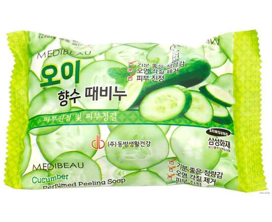 MEDIBEAU Cucumber Perfumed Peeling Soap - Мыло с отшелушивающим эффектом парфюмированное с огурцом 120 гр, Объём: 120 гр