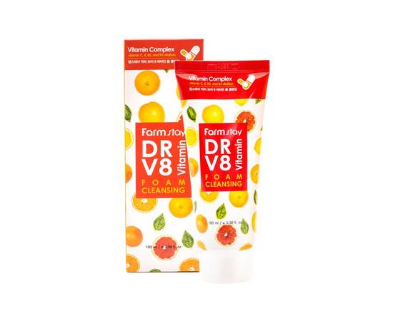 FarmStay Dr-V8 Vitamin Foam Cleansing - Очищающая пенка с комплексом витаминов 100 мл, Объём: 100 мл
