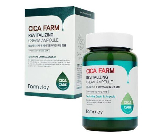 FarmStay Cica Farm Revitalizing Cream Ampoule - Восстанавливающий ампульный крем с центеллой азиатской 250 мл, Объём: 250 мл