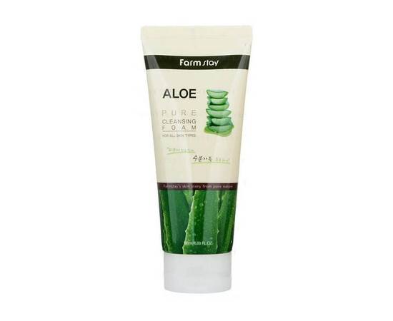 FarmStay Aloe Pure Cleansing Foam - Очищающая пенка с экстрактом алоэ 180 мл, Объём: 180 мл