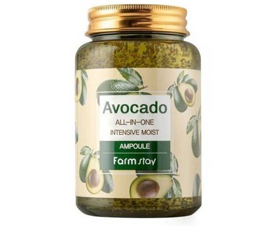 FarmStay Avocado All-In-One Intensive Moist Ampoule - Многофункциональная ампульная сыворотка с экстрактом авокадо 250 мл, Объём: 250 мл
