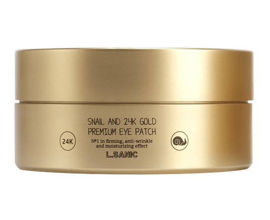 L.SANIC Snail Аnd 24K Gold Premium Eye Patch - Гидрогелевые патчи для области вокруг глаз с муцином улитки и золотом 60 шт, Объём: 60 шт, изображение 3