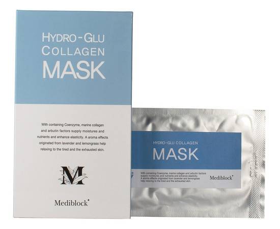 Mediblock+ Hydro Glu Collagene Mask - Маска с морским коллагеном Гидро Глю 5 х 25 гр
