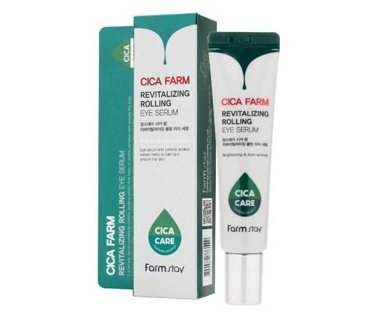 FarmStay Cica Farm Revitalizing Rolling Eye Serum - Восстанавливающая сыворотка для кожи вокруг глаз с центеллой азиатской 25 мл, Объём: 25 мл