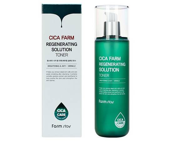 FarmStay Cica Farm Regenerating Solution Emulsion - Восстанавливающая эмульсия для лица с центеллой азиатской 200 мл, Объём: 200 мл