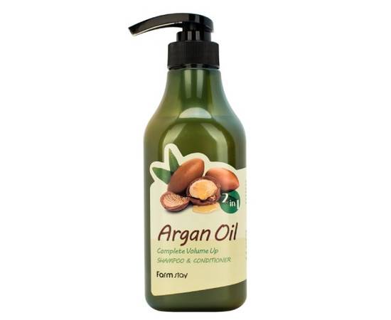 FarmStay Argan Oil Complete Volume Up Shampoo Conditioner - Шампунь-кондиционер с aргановым маслом 530 мл, Объём: 530 мл