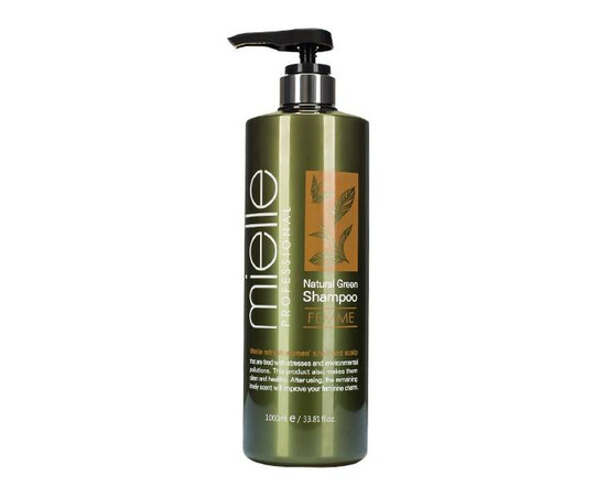 Mielle Professional Natural Green Shampoo Femme - Освежающий шампунь с ментолом и экстрактами растений 1000 мл, Объём: 1000 мл