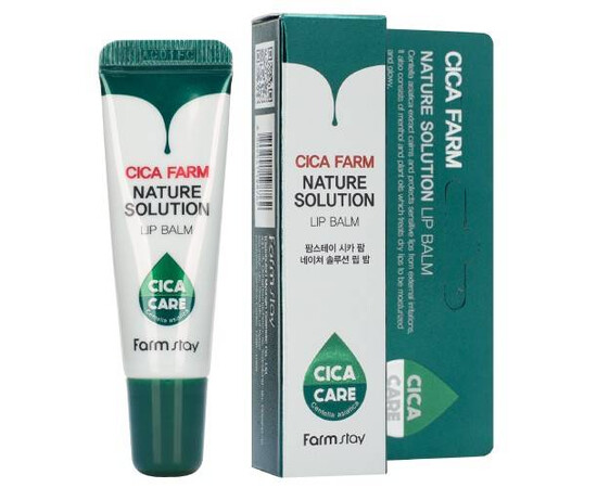 FarmStay Cica Farm Nature Solution Lip Balm - Восстанавливающий бальзам для губ с центеллой азиатской 10 гр, Объём: 10 гр