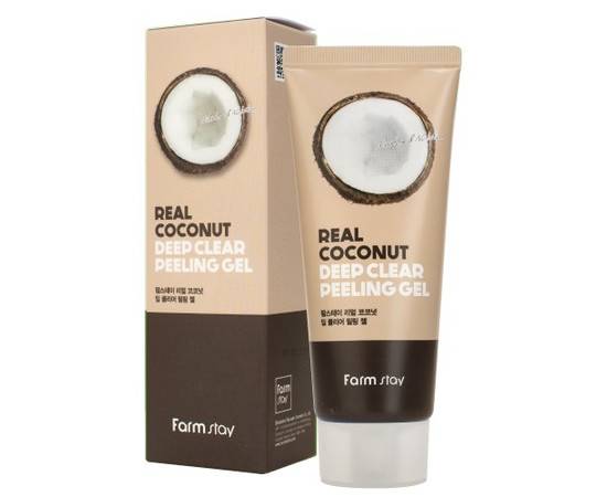 FarmStay Real Coconut Deep Clear Peeling Gel - Отшелушивающий гель с экстрактом кокоса 100 мл, Объём: 100 мл