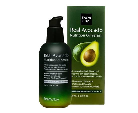 FarmStay Real Avocado Nutrition Oil Serum - Питательная сыворотка с маслом авокадо 100 мл, Объём: 100 мл
