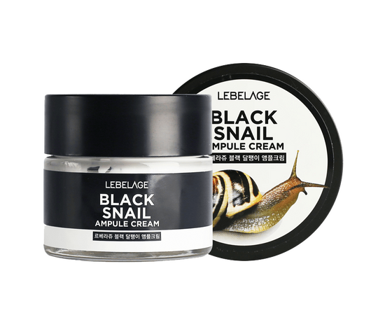 LEBELAGE Black Snail Ampule Cream - Ампульный крем с муцином чёрной улитки 70 мл, Объём: 70 мл