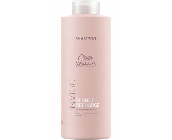 Wella Invigo Blonde Recharge Shampoo - Шампунь-нейтрализатор желтизны для холодных светлых оттенков 1000 мл, Объём: 1000 мл