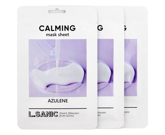 L.SANIC Azulene Calming Mask Sheet - Успокаивающая тканевая маска с азуленом, 3 шт