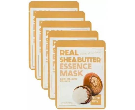 FarmStay Real Shea Butter Essence Mask - Тканевая маска для лица с маслом ши, 5 шт