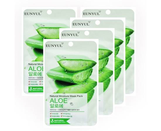 EUNYUL Natural Moisture Mask Pack Aloe - Маска тканевая с экстрактом алоэ, 5 шт, Объём: 5 шт