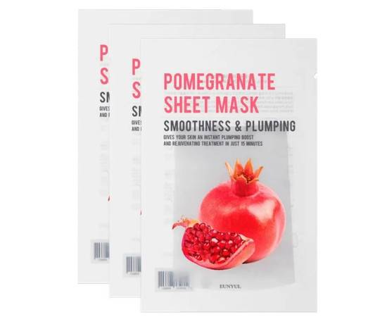 EUNYUL Purity Pomegranate Sheet Mask - Тканевая маска с экстрактом граната, 3 шт