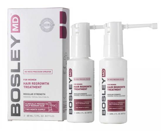 Bosley MD ReGrowth For Women Hair Regrowth Spray 2% -Усилитель роста волос для женщин (спрей) 2 х 60 мл