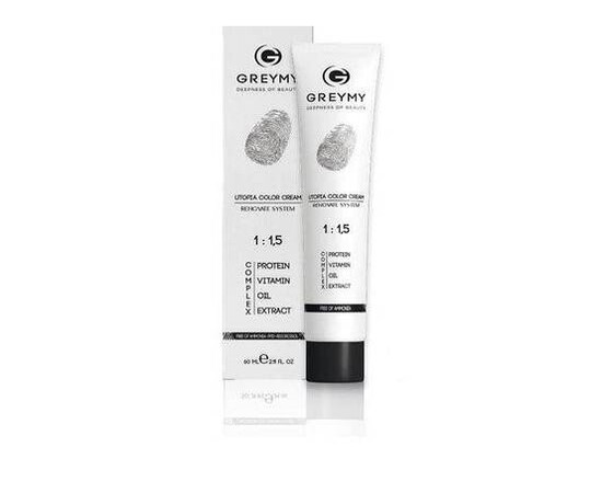 Greymy UTOPIA COLOR CREAM - Перманентный крем краситель без аммиака Дымчатое Cеребро 60 мл, изображение 2