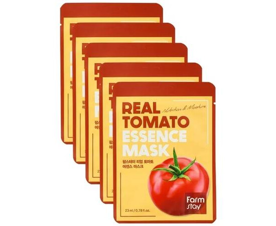 FarmStay Real Tomato Essence Mask - Тканевая маска для лица с экстрактом томата, 5 шт
