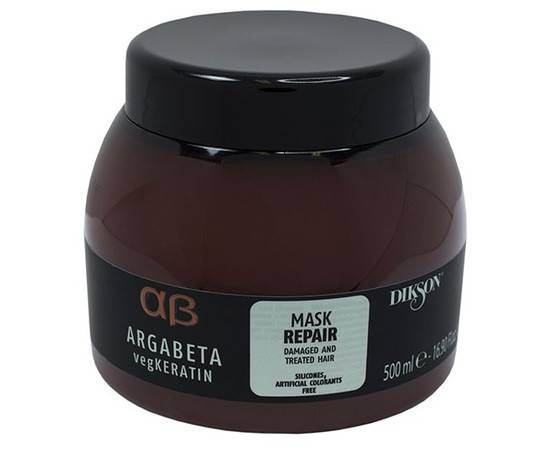 DIKSON ArgaBeta Line vegKERATIN Mask REPAIR - Маска для ослабленных и химически обработанных волос с гидролизированными протеинами риса 500 мл, Объём: 500 мл