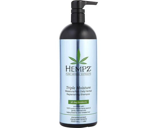 Hempz Triple Moisture Replenishing Shampoo - Шампунь растительный Тройное увлажнение 1000 мл, Объём: 1000 мл