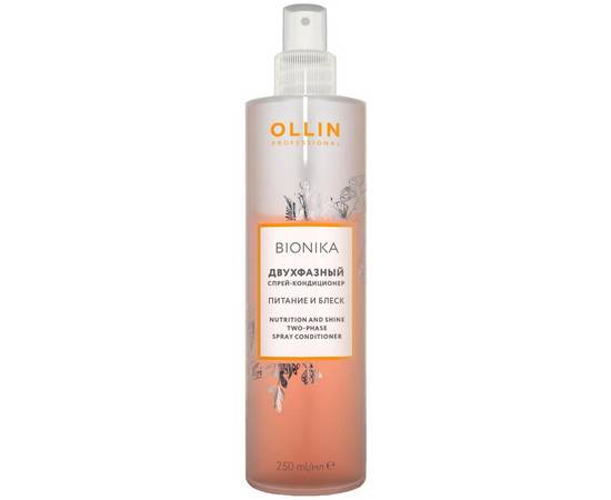 OLLIN BioNika Two-Phase Spray-Conditioner - Двухфазный спрей-кондиционер "Питание и блеск" 250 мл